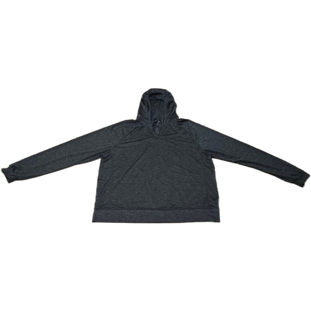 F.O.G.‎ by London Fog Mens Gray Space Dye Quarter Zip Hoodie Sweatshirt Large